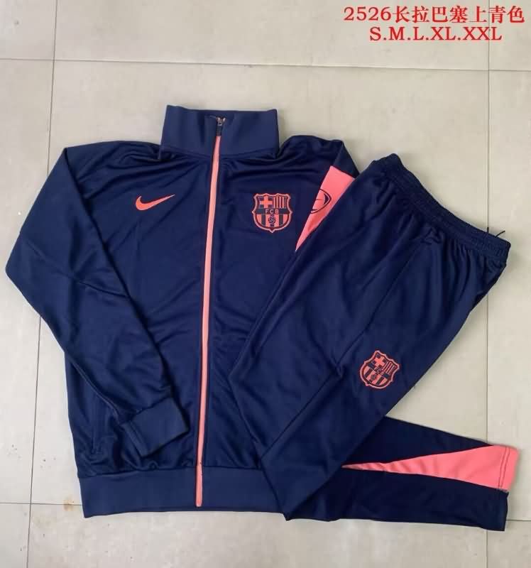 Thailand Quality(AAA) 25/26 Barcelona Dark Blue Soccer Tracksuit