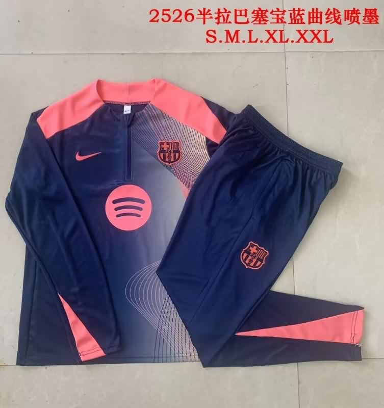 Thailand Quality(AAA) 25/26 Barcelona Dark Blue Soccer Tracksuit 05