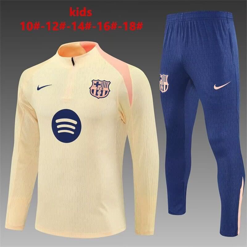 Kids - Thailand Quality(AAA) 25/26 Barcelona Yellow Soccer Tracksuit