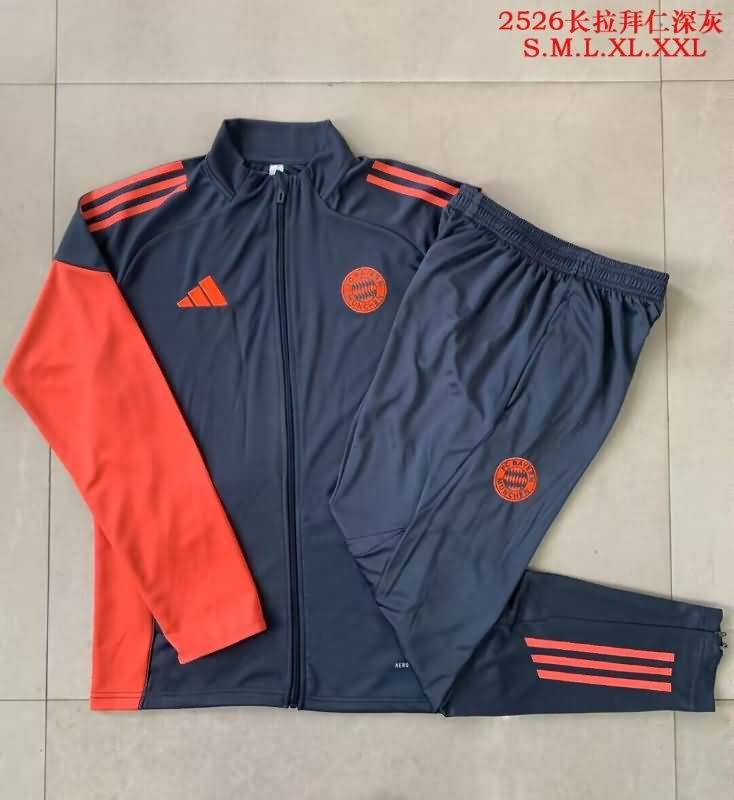 Thailand Quality(AAA) 25/26 Bayern Munich Dark Grey Soccer Tracksuit 02