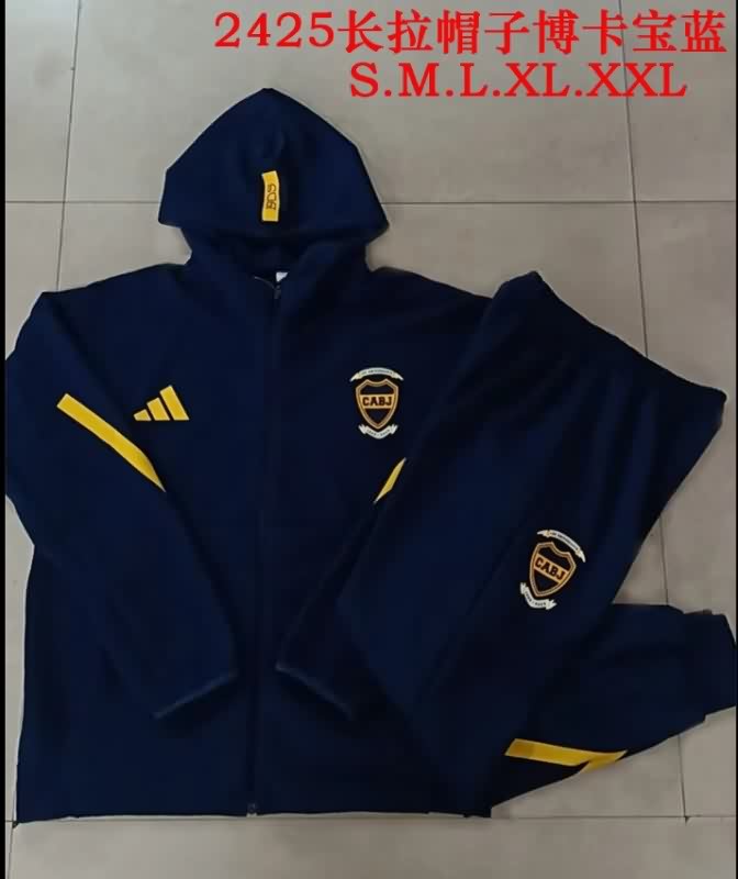 Thailand Quality(AAA) 2025 Boca Juniors Dark Blue Soccer Tracksuit 08
