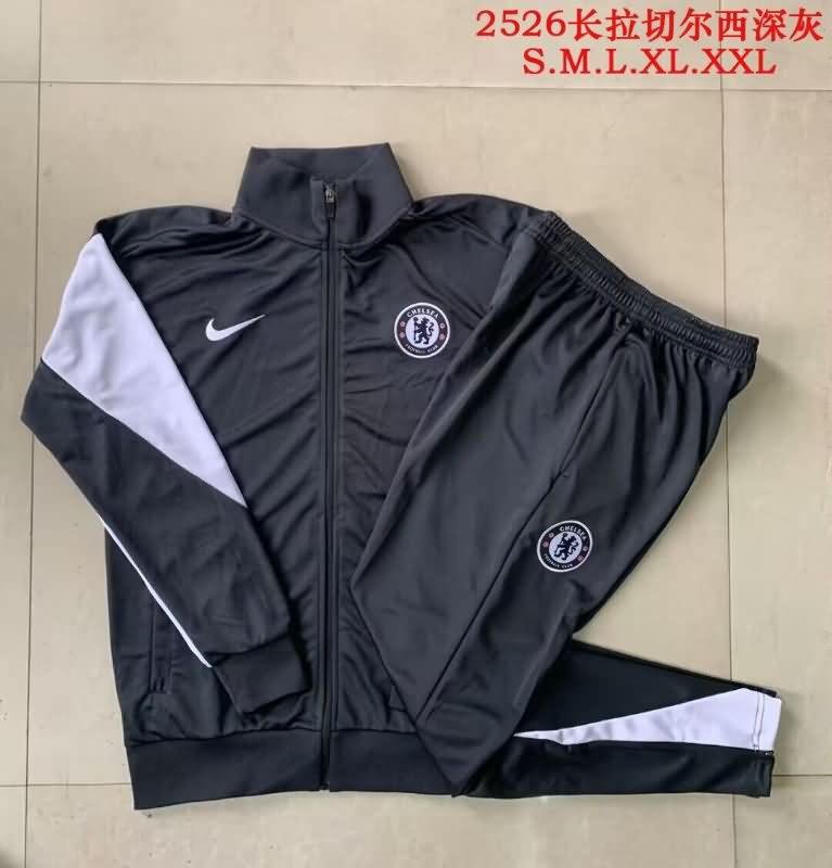 Thailand Quality(AAA) 25/26 Chelsea Black Soccer Tracksuit