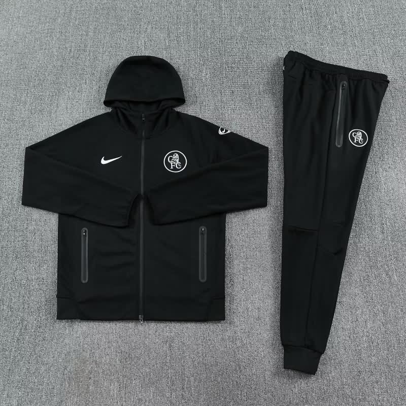Thailand Quality(AAA) 25/26 Chelsea Black Soccer Tracksuit 04
