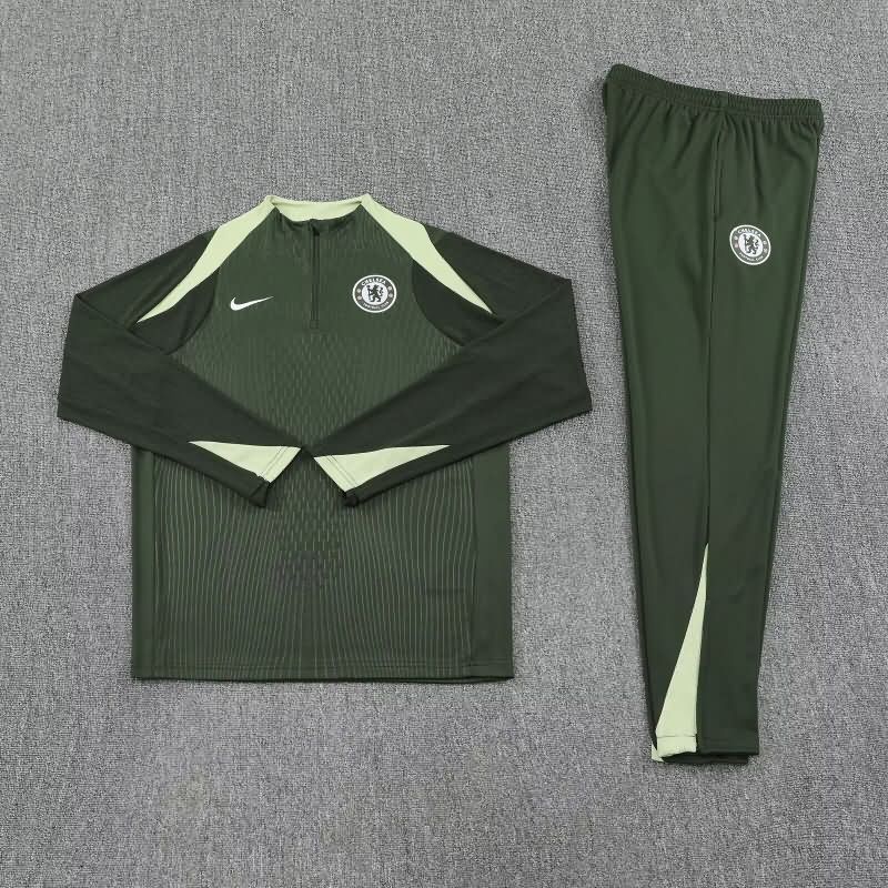 Thailand Quality(AAA) 25/26 Chelsea Dark Green Soccer Tracksuit