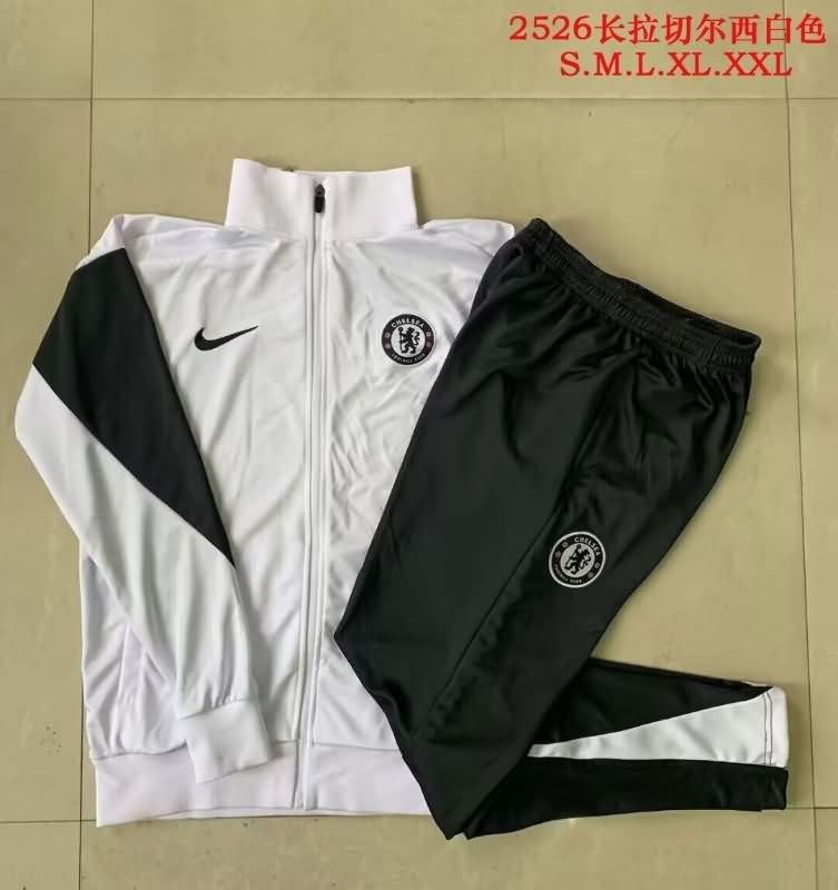Thailand Quality(AAA) 25/26 Chelsea White Soccer Tracksuit