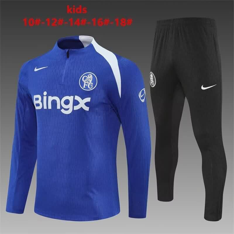 Kids - Thailand Quality(AAA) 25/26 Chelsea Blue Soccer Tracksuit