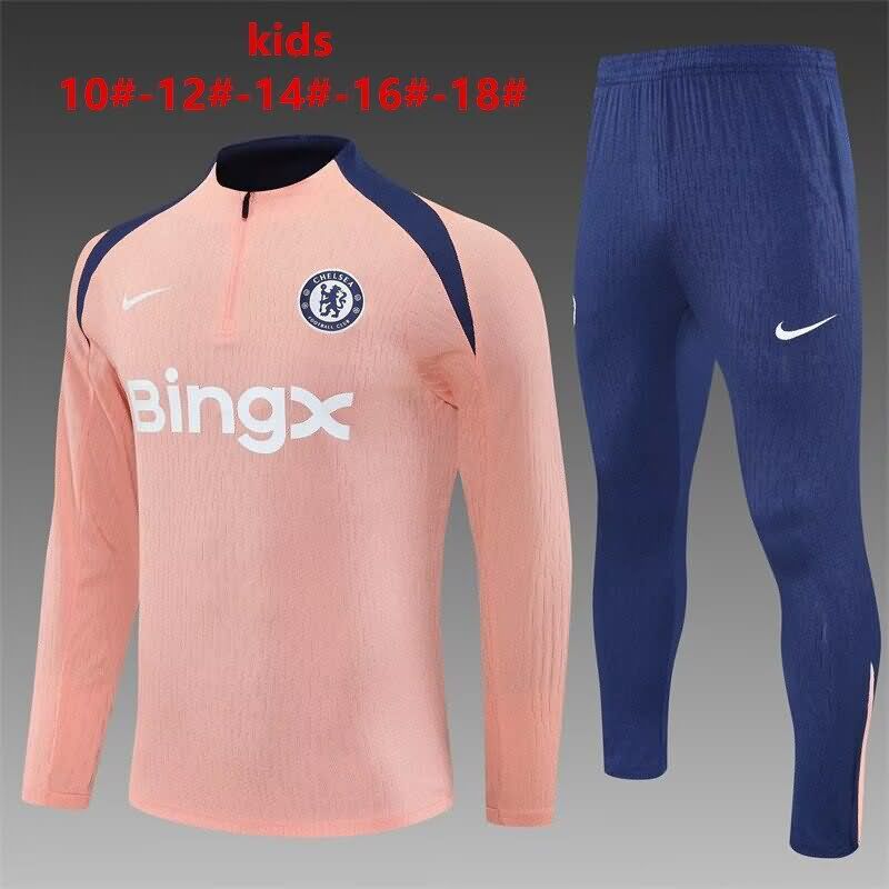 Kids - Thailand Quality(AAA) 25/26 Chelsea Pink Soccer Tracksuit