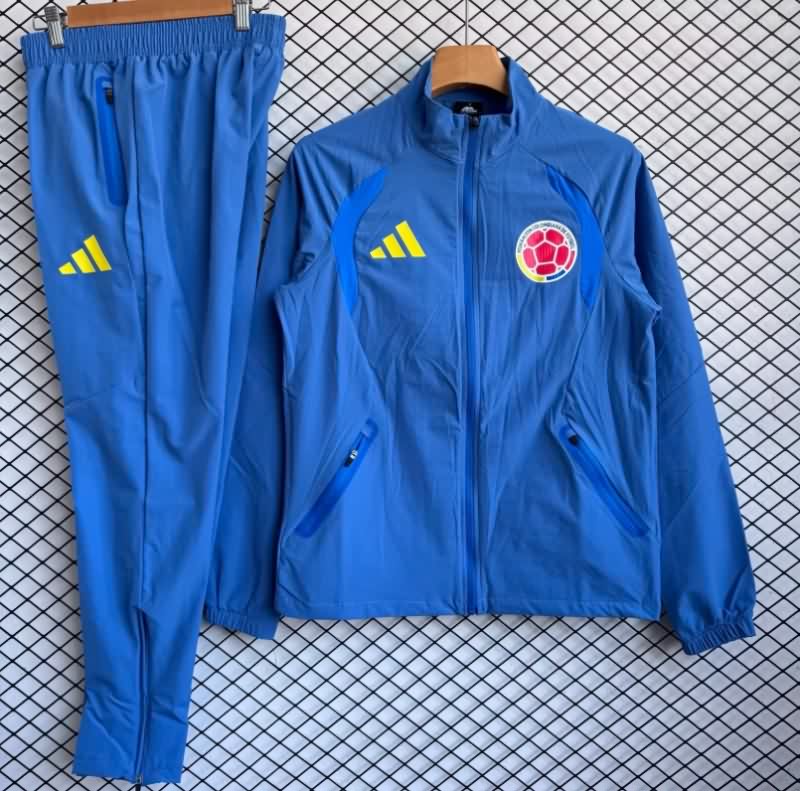 Thailand Quality(AAA) 2026 Colombia Blue Soccer Tracksuit