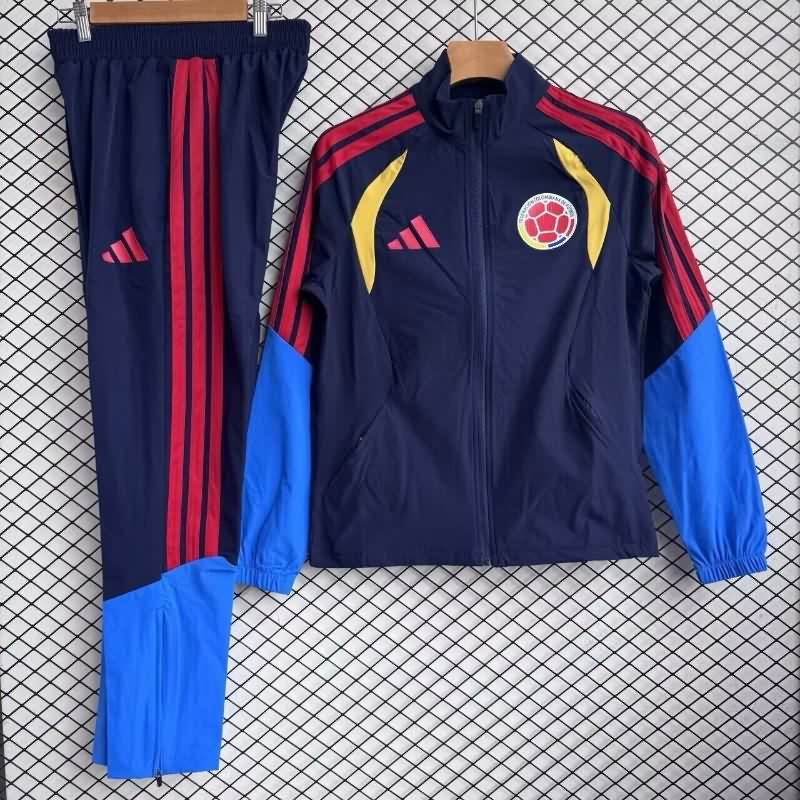 Thailand Quality(AAA) 2026 Colombia Dark Blue Soccer Tracksuit