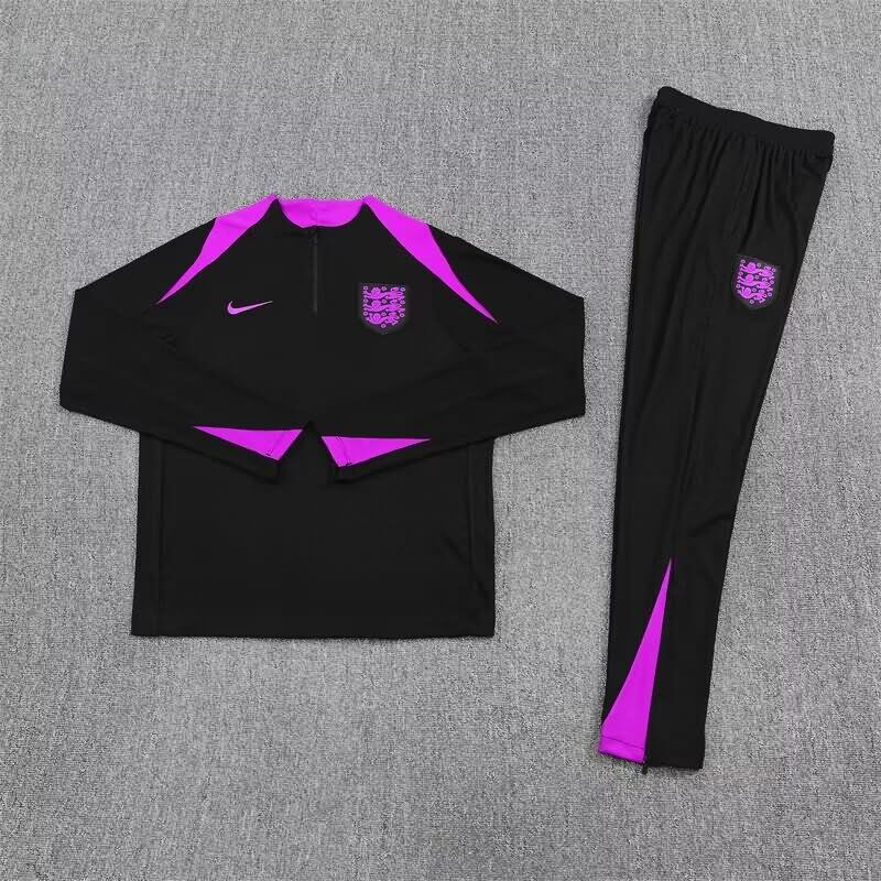 Thailand Quality(AAA) 2025 England Black Soccer Tracksuit