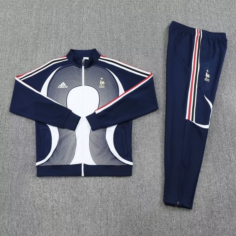 Thailand Quality(AAA) 2025 France Dark Blue Soccer Tracksuit