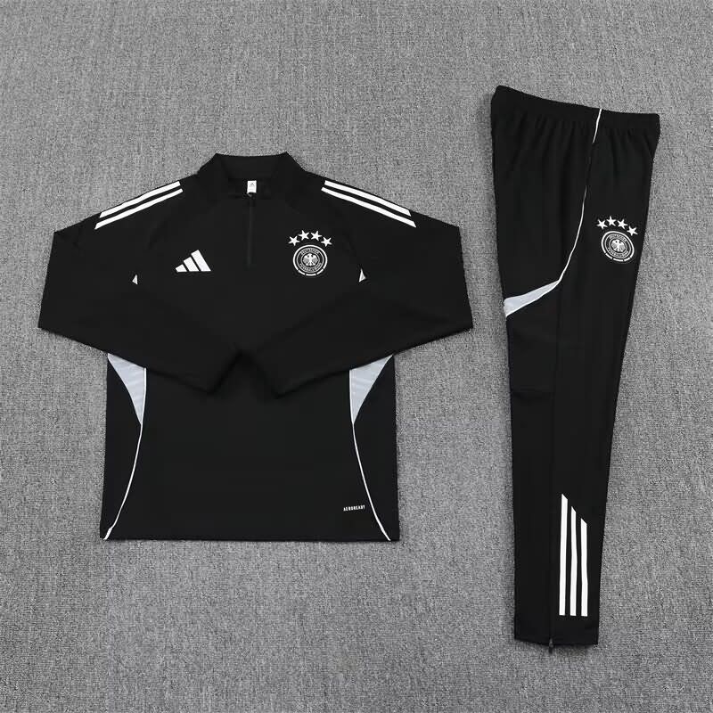 Thailand Quality(AAA) 2025 Germany Black Soccer Tracksuit 03