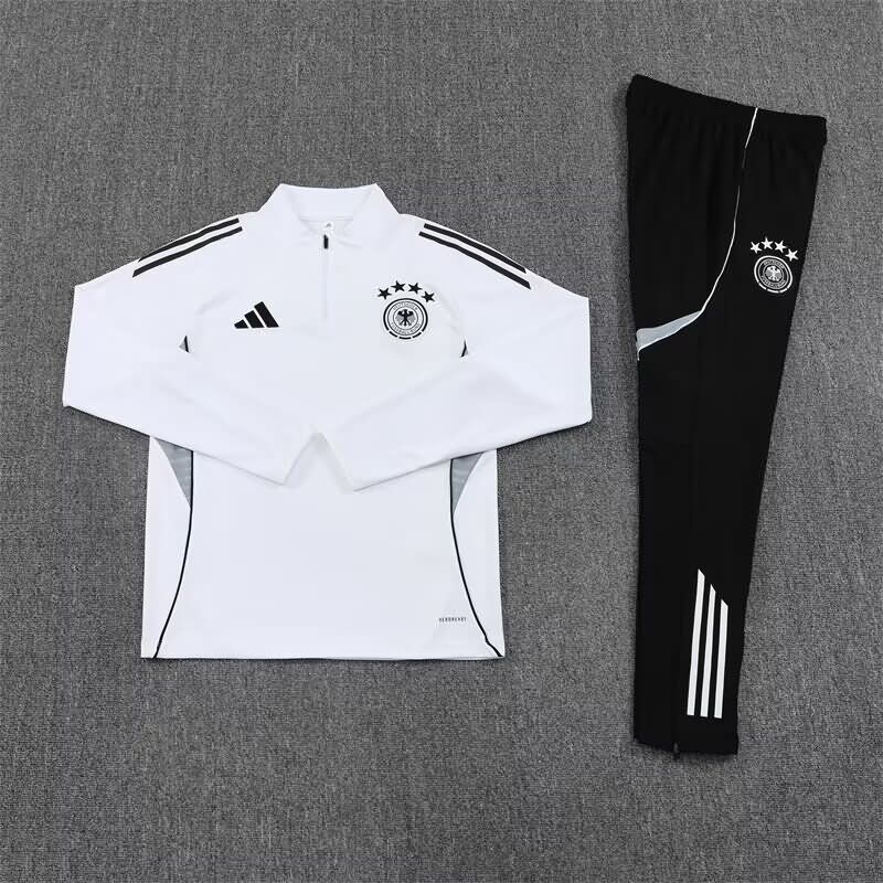 Thailand Quality(AAA) 2025 Germany White Soccer Tracksuit 02