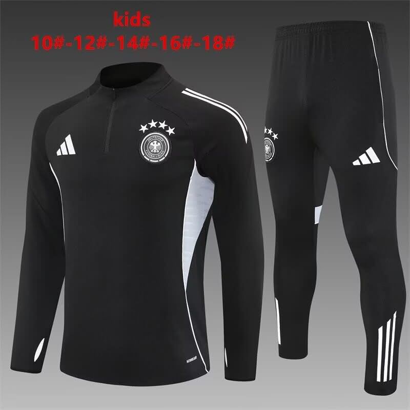 Kids - Thailand Quality(AAA) 2025 Germany Black Soccer Tracksuit 02
