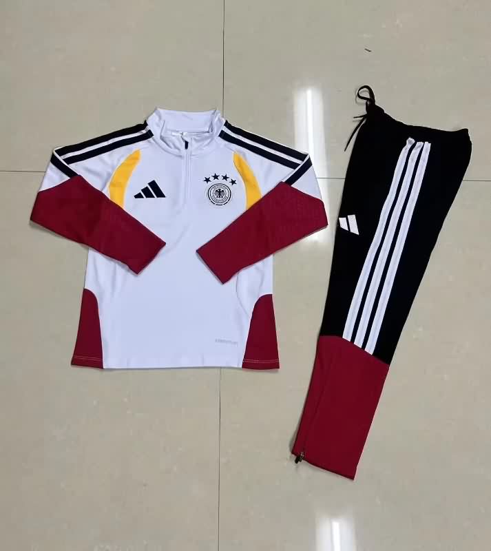 Kids - Thailand Quality(AAA) 2025 Germany White Soccer Tracksuit 04
