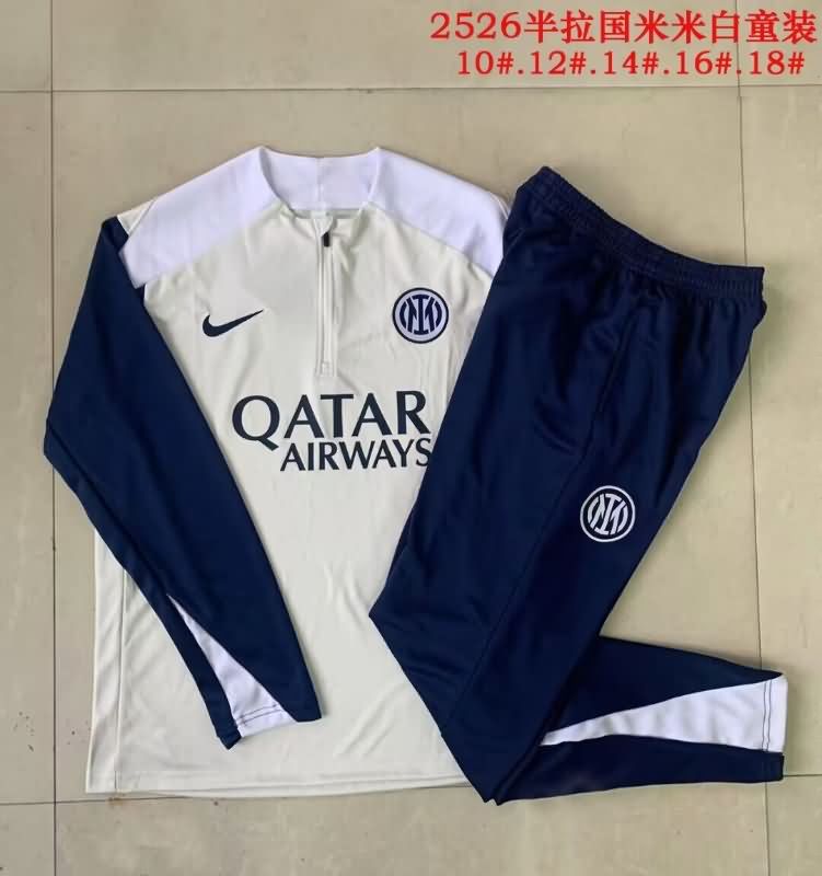 Kids - Thailand Quality(AAA) 25/26 Inter Milan Grey Soccer Tracksuit