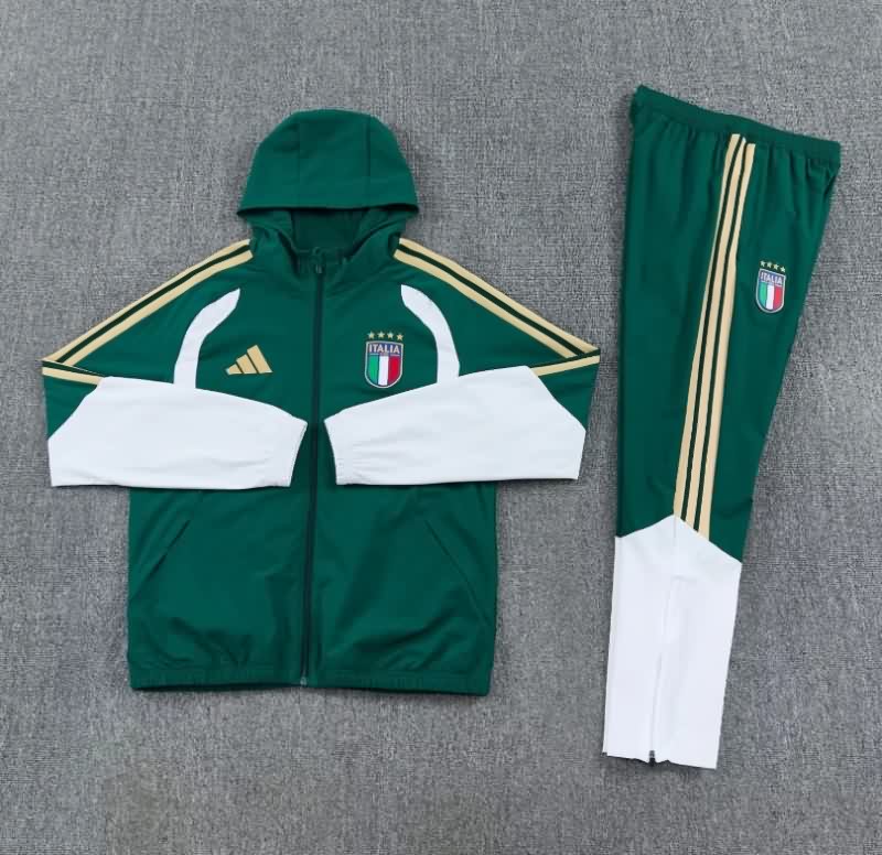 Thailand Quality(AAA) 2026 Italy Green Soccer Tracksuit 02