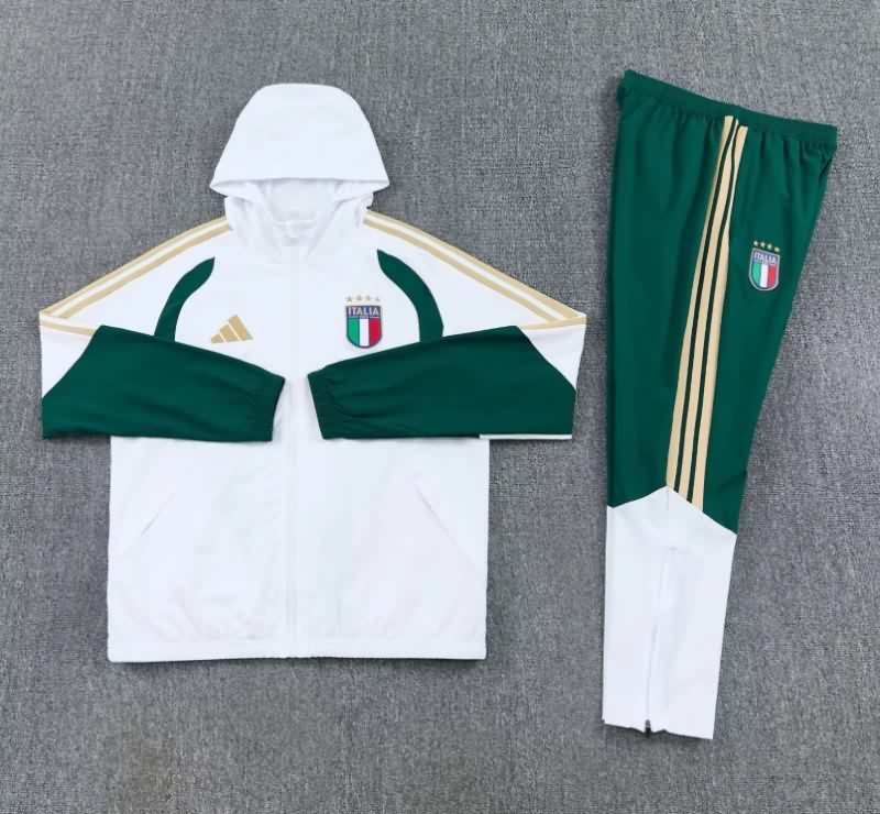 Thailand Quality(AAA) 2026 Italy White Soccer Tracksuit 02