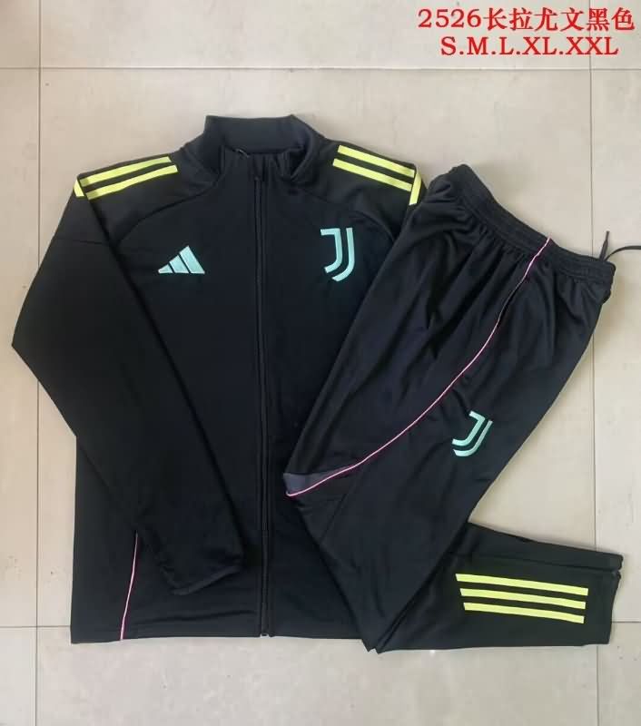 Thailand Quality(AAA) 25/26 Juventus Black Soccer Tracksuit