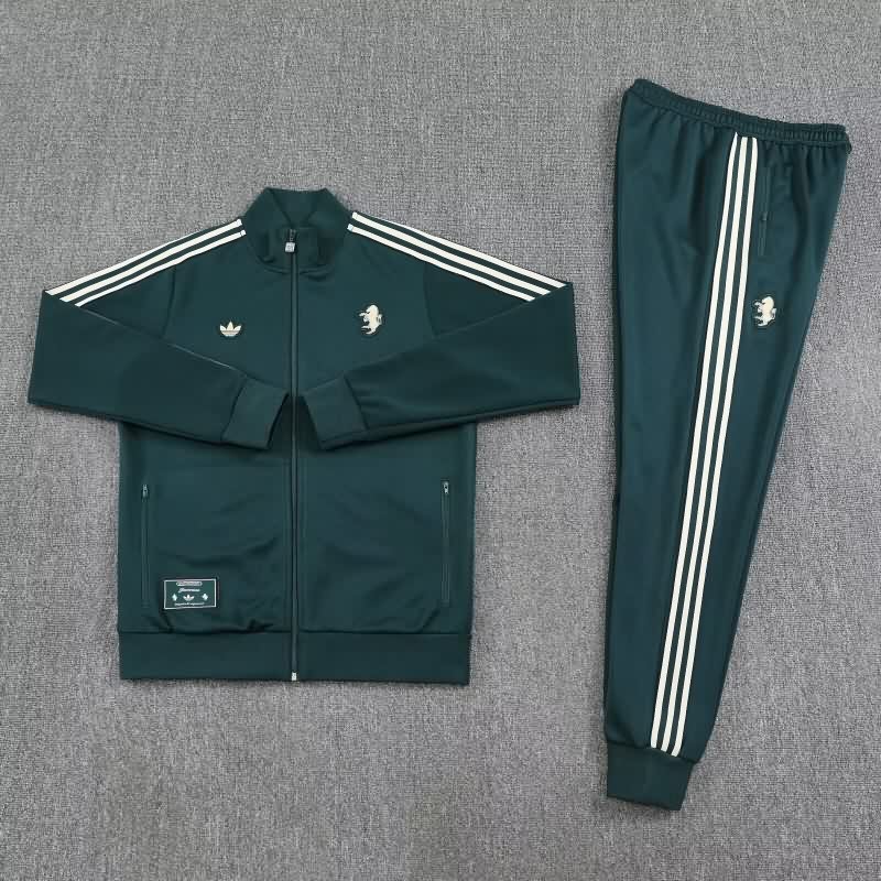 Thailand Quality(AAA) 25/26 Juventus Green Soccer Tracksuit