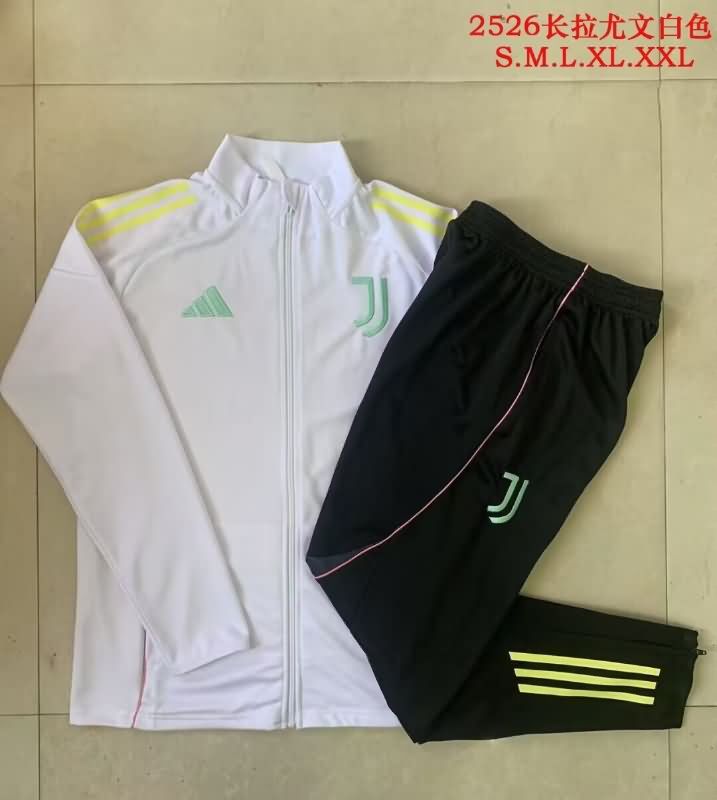 Thailand Quality(AAA) 25/26 Juventus White Soccer Tracksuit 03