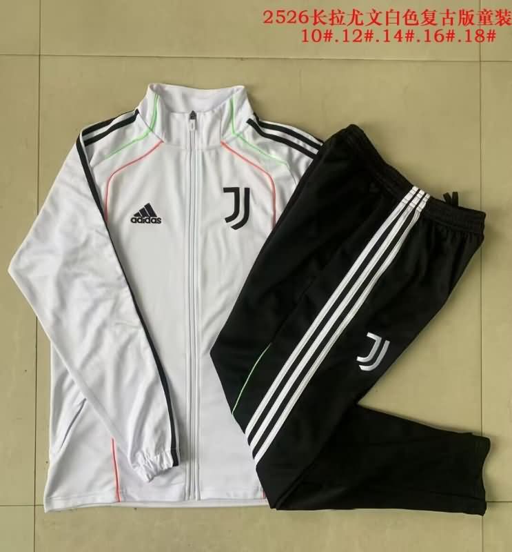 Kids - Thailand Quality(AAA) 25/26 Juventus White Soccer Tracksuit