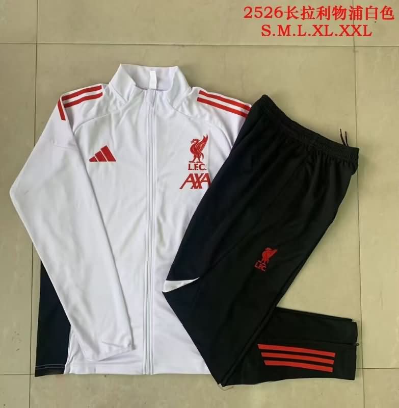 Thailand Quality(AAA) 25/26 Liverpool White Soccer Tracksuit
