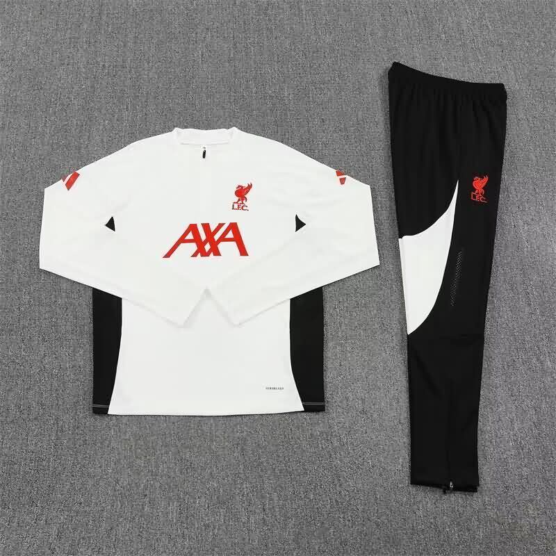Thailand Quality(AAA) 25/26 Liverpool White Soccer Tracksuit 02