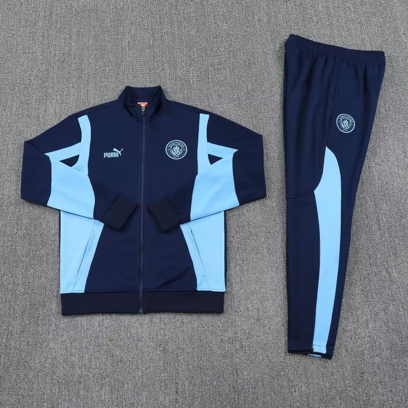 Thailand Quality(AAA) 25/26 Manchester City Dark Blue Soccer Tracksuit