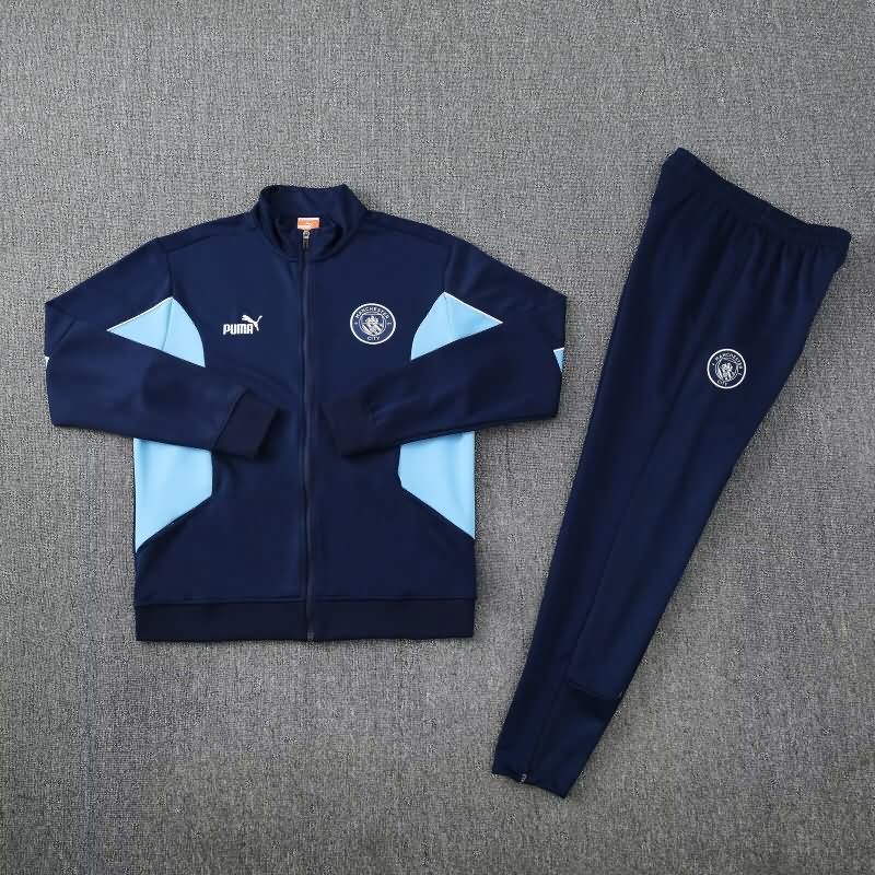 Thailand Quality(AAA) 25/26 Manchester City Dark Blue Soccer Tracksuit 02