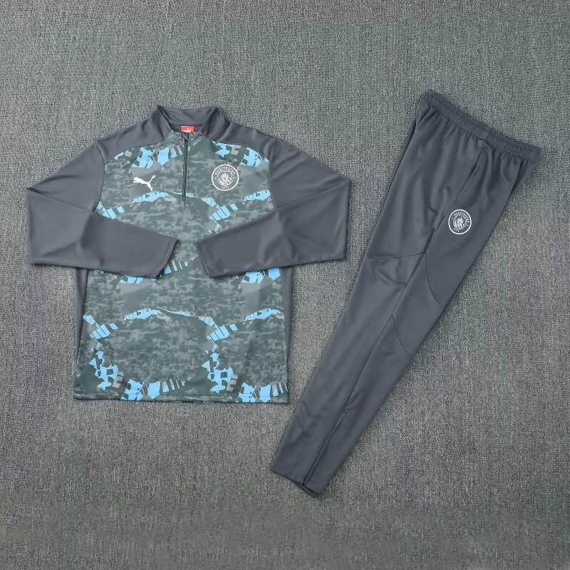 Thailand Quality(AAA) 25/26 Manchester City Grey Soccer Tracksuit