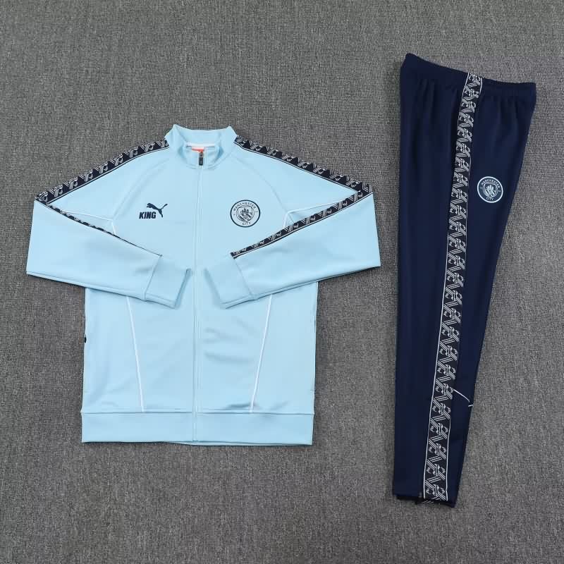 Thailand Quality(AAA) 25/26 Manchester City Light Blue Soccer Tracksuit 03