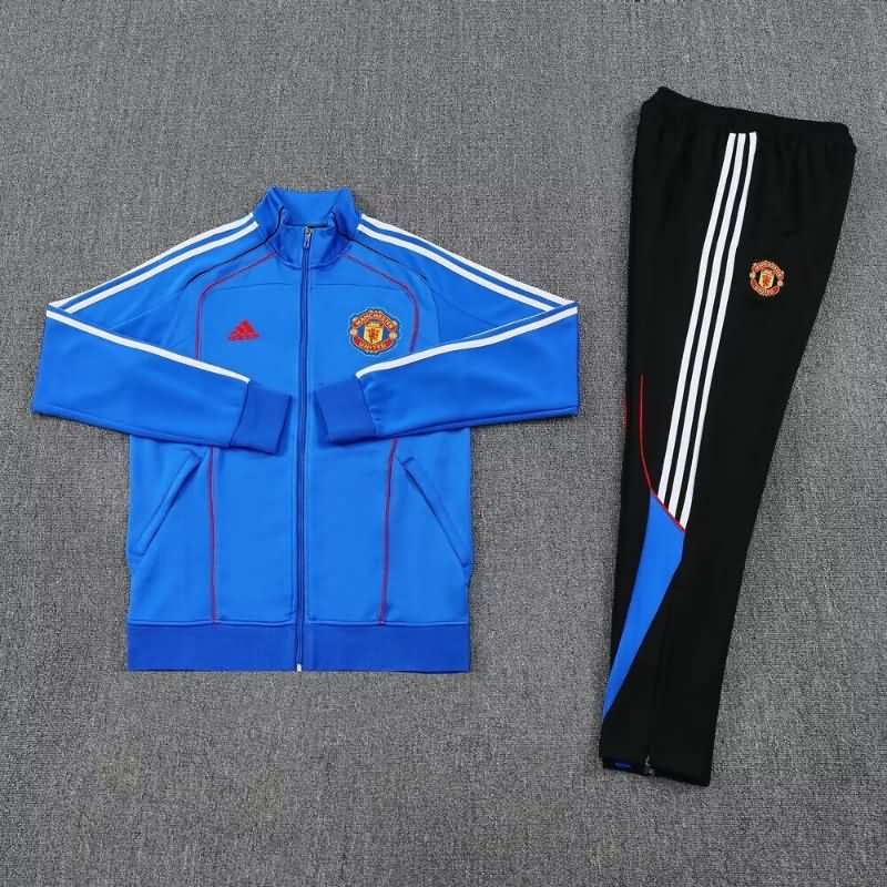 Thailand Quality(AAA) 25/26 Manchester United Blue Soccer Tracksuit