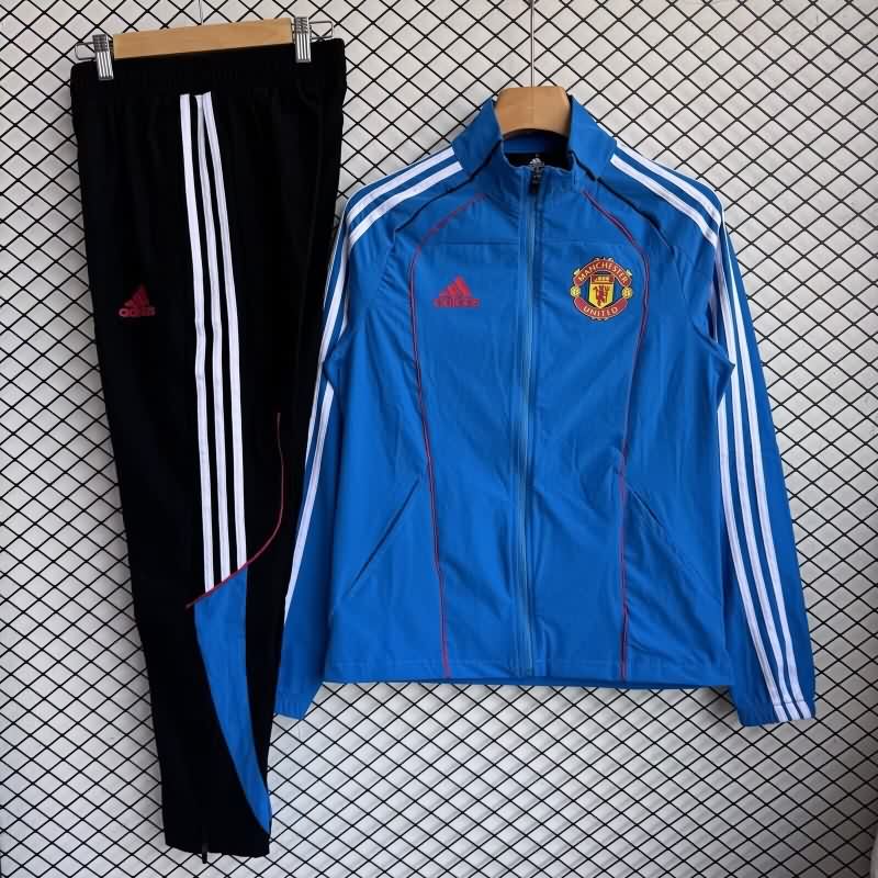 Thailand Quality(AAA) 25/26 Manchester United Blue Soccer Tracksuit 04