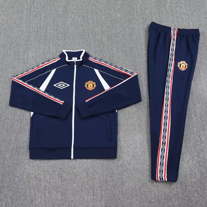 Thailand Quality(AAA) 25/26 Manchester United Dark Blue Soccer Tracksuit