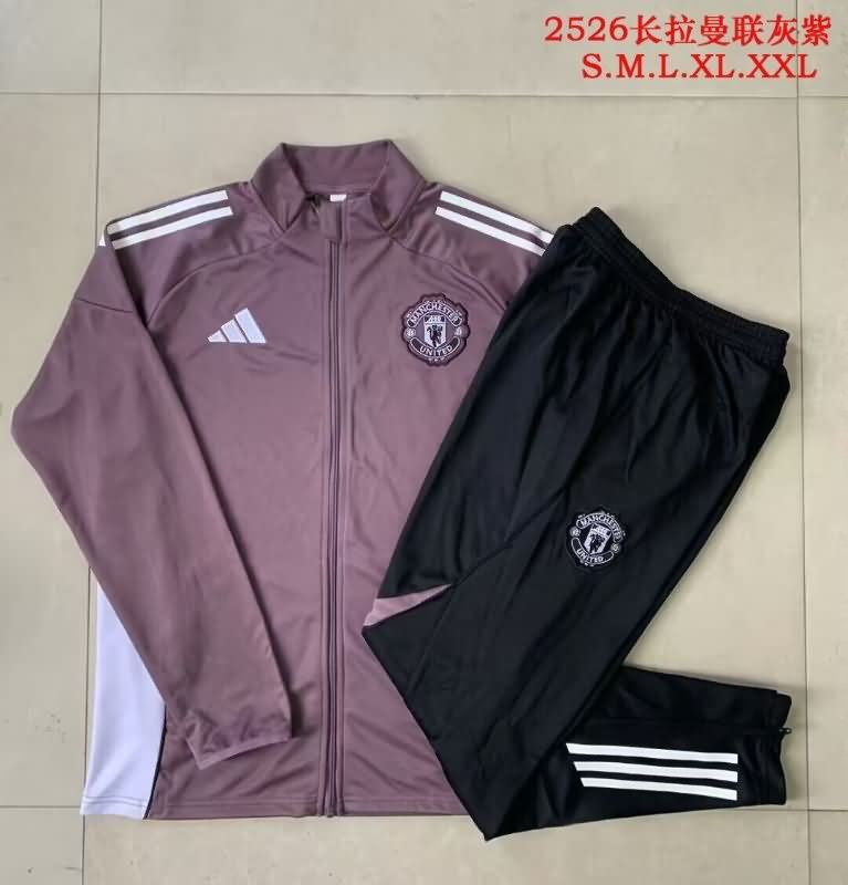 Thailand Quality(AAA) 25/26 Manchester United Purple Soccer Tracksuit