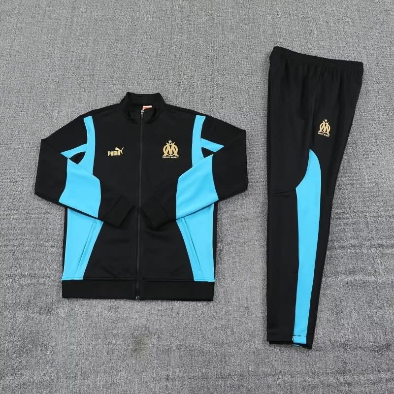 Thailand Quality(AAA) 25/26 Marseilles Black Soccer Tracksuit