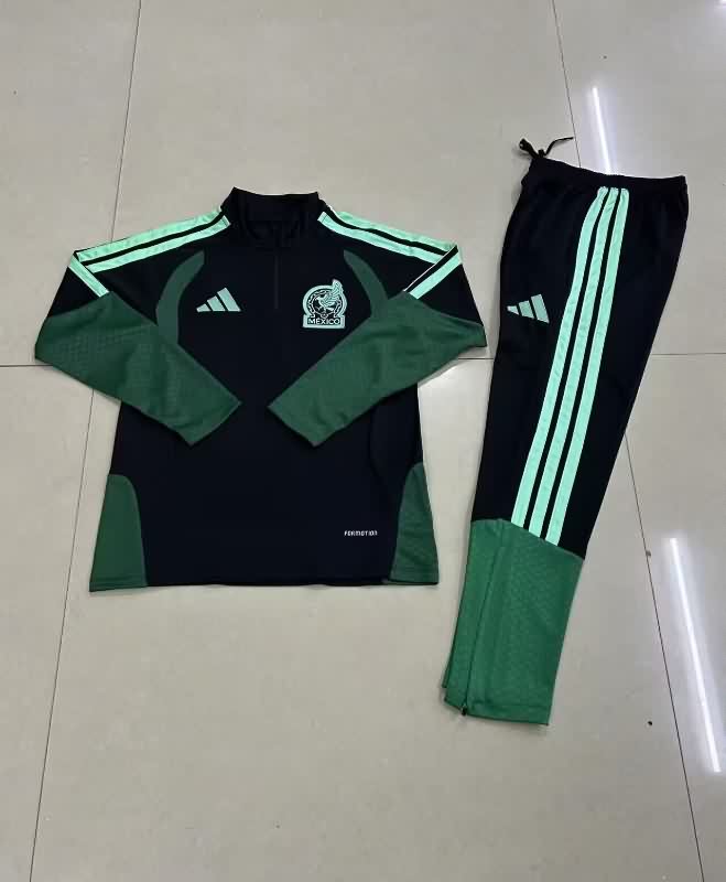 Kids - Thailand Quality(AAA) 2025 Mexico Black Soccer Tracksuit 02