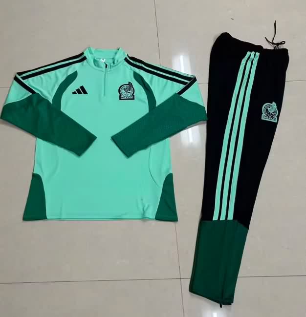 Kids - Thailand Quality(AAA) 2025 Mexico Green Soccer Tracksuit