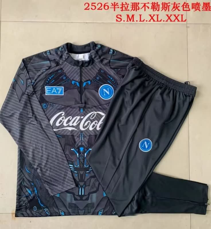 Thailand Quality(AAA) 25/26 Napoli Black Soccer Tracksuit