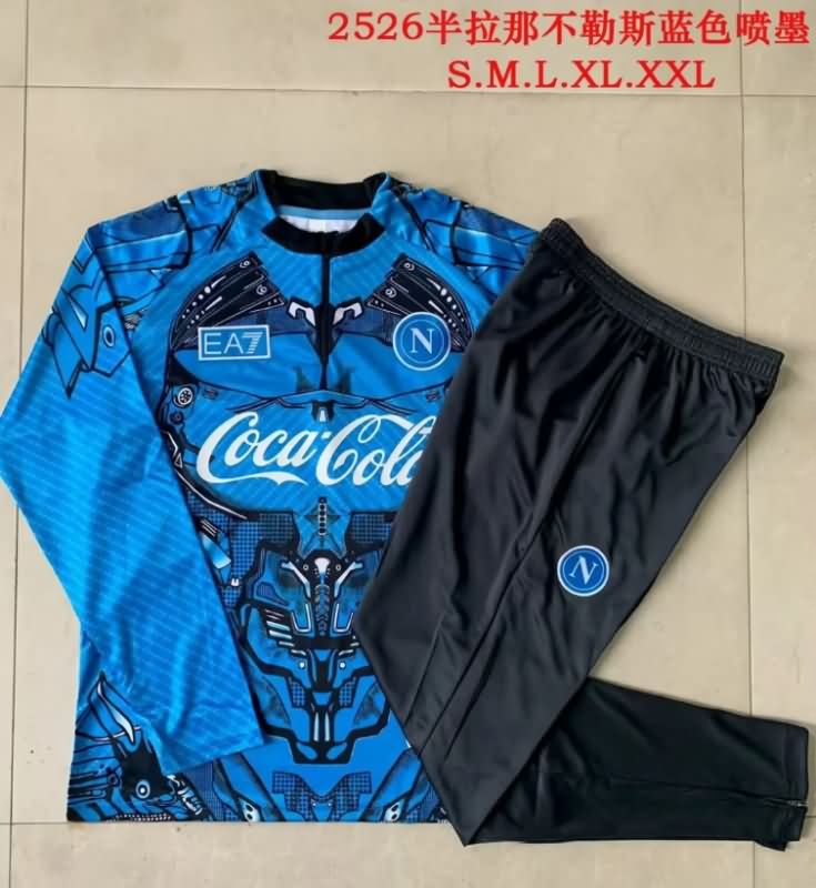 Thailand Quality(AAA) 25/26 Napoli Blue Soccer Tracksuit