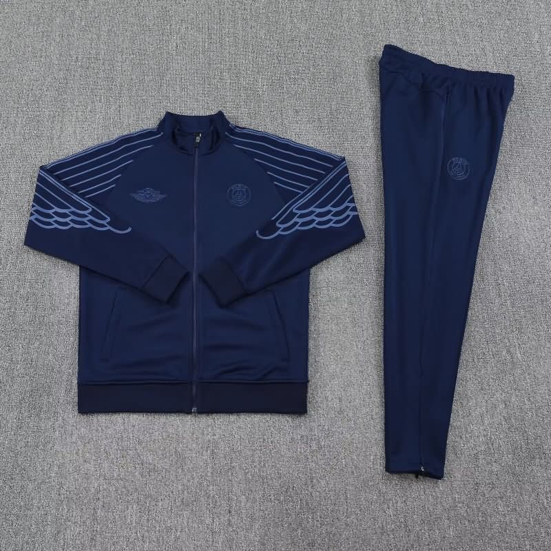 Thailand Quality(AAA) 25/26 Paris St Germain Dark Blue Soccer Tracksuit 04