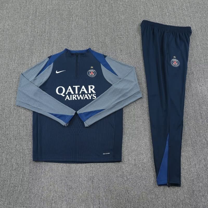 Thailand Quality(AAA) 25/26 Paris St Germain Dark Blue Soccer Tracksuit 05