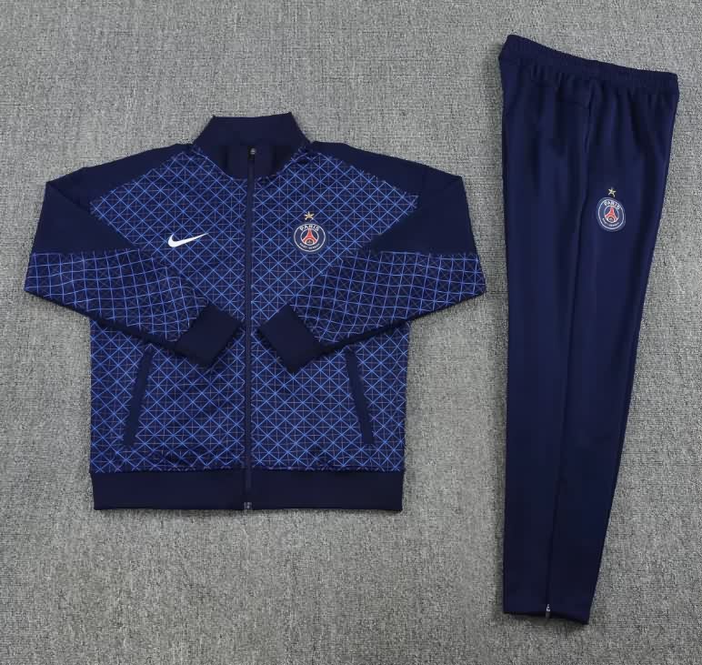 Thailand Quality(AAA) 25/26 Paris St Germain Dark Blue Soccer Tracksuit 09