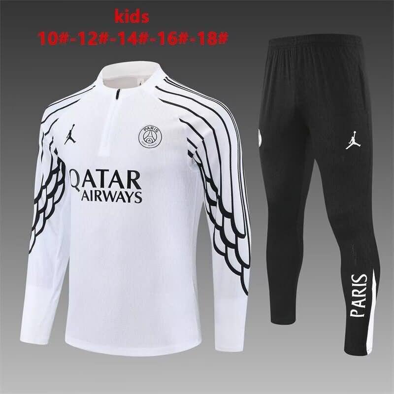 Kids - Thailand Quality(AAA) 25/26 Paris St Germain White Soccer Tracksuit