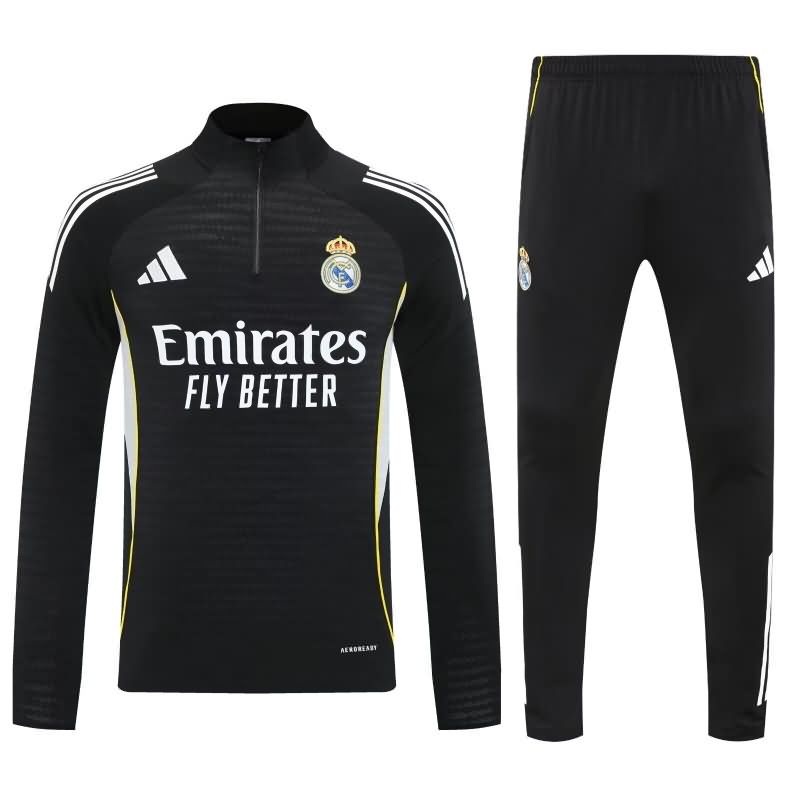 Thailand Quality(AAA) 25/26 Real Madrid Black Soccer Tracksuit 02