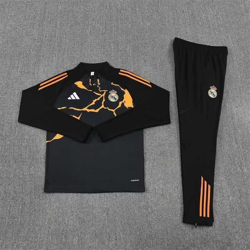 Thailand Quality(AAA) 25/26 Real Madrid Black Soccer Tracksuit 04