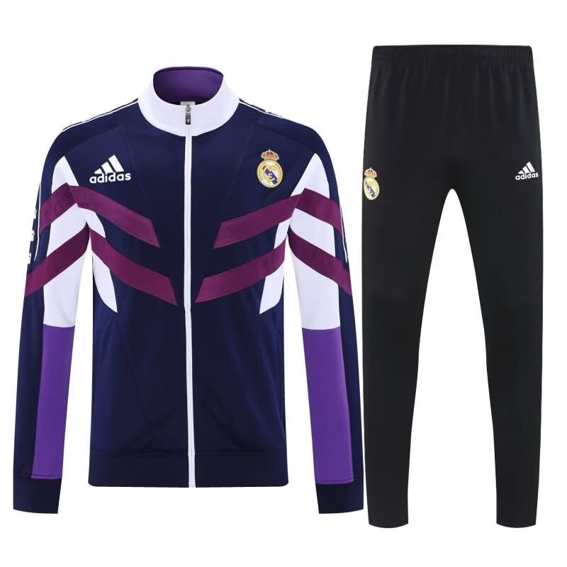 Thailand Quality(AAA) 25/26 Real Madrid Dark Blue Soccer Tracksuit 02