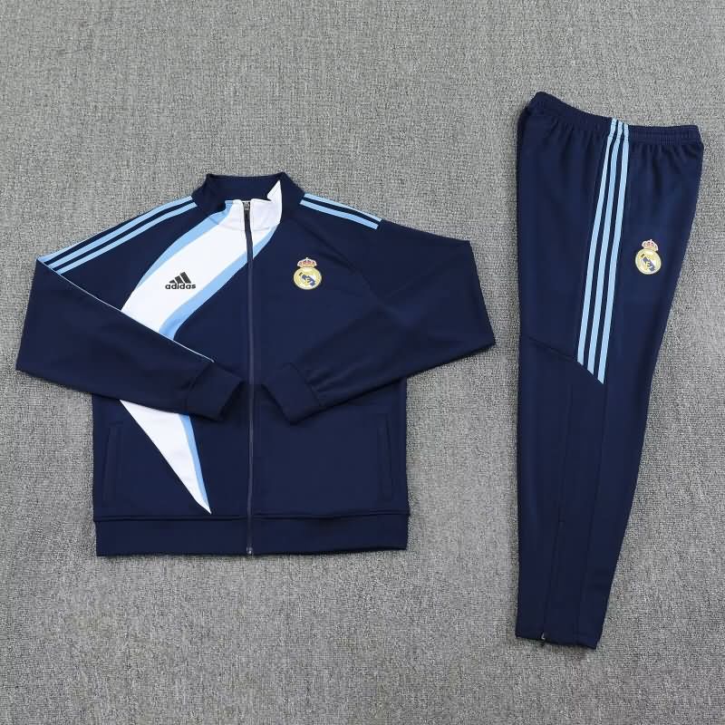 Thailand Quality(AAA) 25/26 Real Madrid Dark Blue Soccer Tracksuit 06