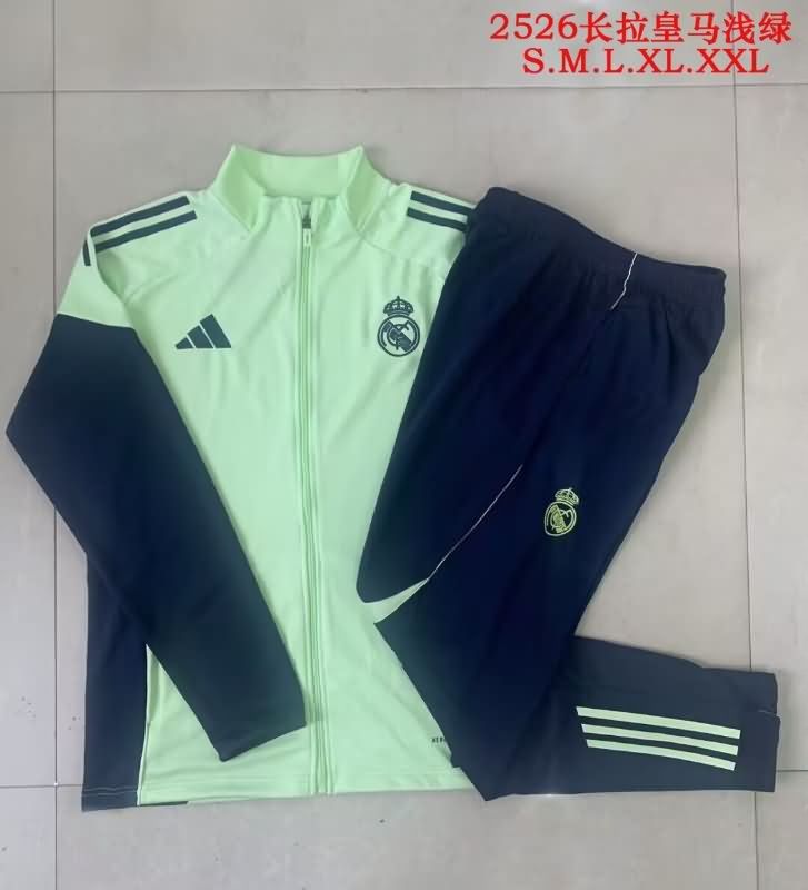 Thailand Quality(AAA) 25/26 Real Madrid Green Soccer Tracksuit